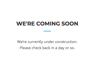 Coming soon. We're currently under construction.